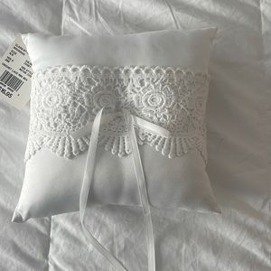 White ring bearer pillow
